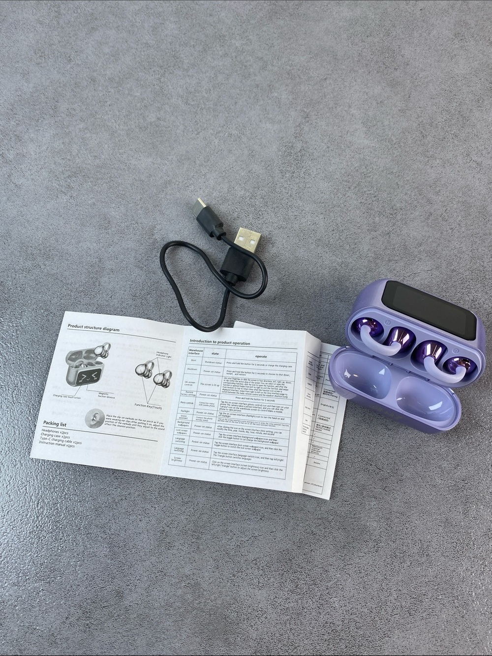 Lavender Wireless Earbuds with Charging Case